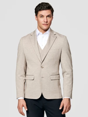 PAKO LORENTE - Jasnobrązowa dzianinowa marynarka męska