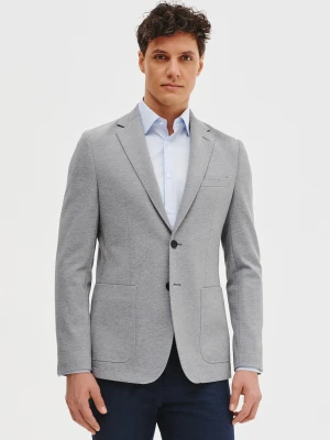 PAKO LORENTE - Jasnoszara marynarka z dzianiny