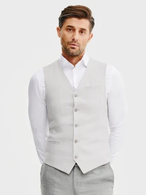 PAKO LORENTE – Jednorzędowa szara kamizelka