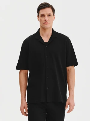 PAKO LORENTE - Koszula męska w kolorze czarnym z krótkim rękawem