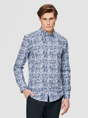 PAKO LORENTE - Koszula męska w niebieskie kwiaty