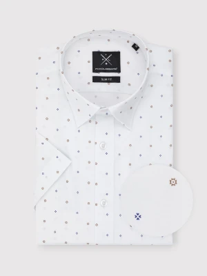 PAKO LORENTE - Koszula męska z krótkim rękawem mikrowzór