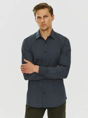 PAKO LORENTE – Koszula w kolorze granatowym w mikrowzór P24SF-1X-028-G-S - Pako Lorente