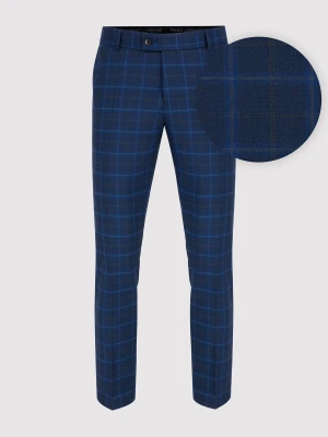 PAKO LORENTE – Kraciaste spodnie garniturowe z wełną