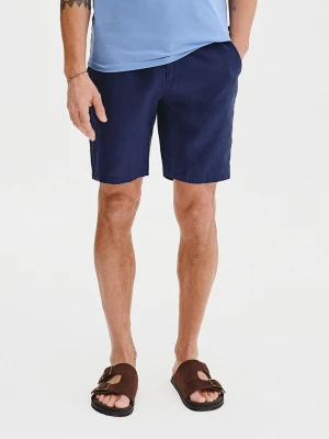 PAKO LORENTE - Lniane szorty męskie w kolorze granatowym