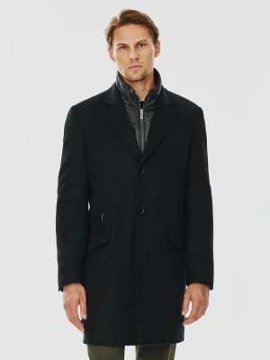 PAKO LORENTE – Męski płaszcz z wełną w kolorze czarnym