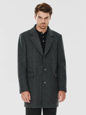 PAKO LORENTE – Męski płaszcz z wełną w szarym kolorze