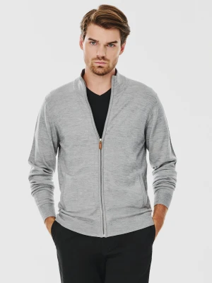 PAKO LORENTE – Męski rozpinany sweter w szarym kolorze