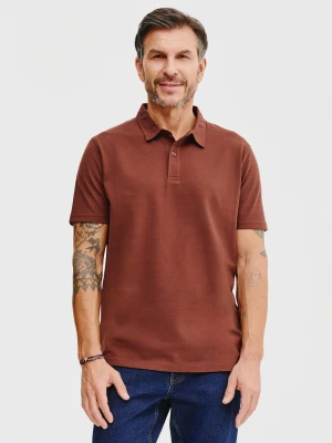 PAKO LORENTE – Męski t-shirt polo w kolorze brązowym