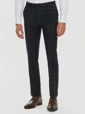 PAKO LORENTE – Męskie spodnie garniturowe w odcieniu granatowym