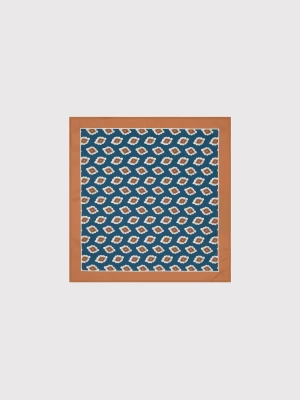 PAKO LORENTE – Niebieska poszetka męska ze wzorem na całej powierzchni