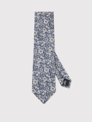 PAKO LORENTE - Niebieski krawat w kwiatowy wzór