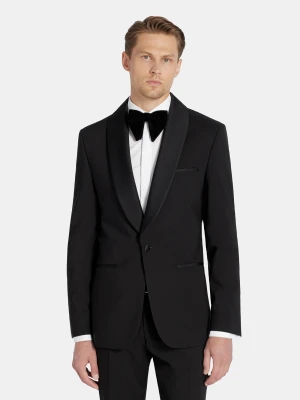 PAKO LORENTE - Smokingowa marynarka z poszerzonymi klapami szalowymi