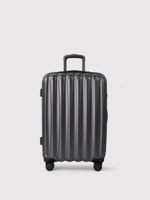 PAKO LORENTE – Średnia ciemnoszara walizka ze żłobieniami