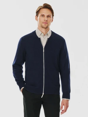 PAKO LORENTE – Sweter męski rozpinany w granatowym kolorze