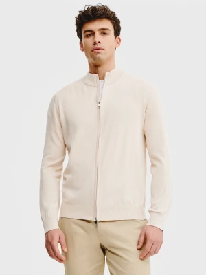 PAKO LORENTE – Sweter męski rozpinany w kolorze beżowym