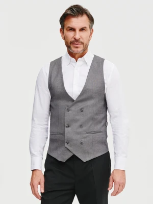 PAKO LORENTE – Szara dwurzędowa kamizelka męska