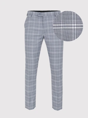 PAKO LORENTE – Szare spodnie garniturowe w kratkę P22SF-6G-005-N-S