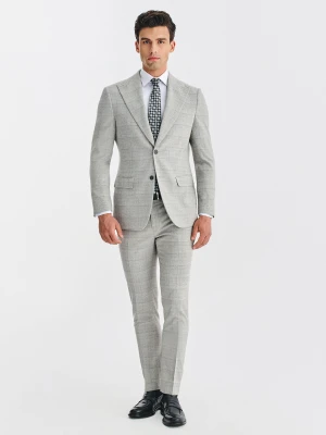 PAKO LORENTE – Szary garnitur męski w kratkę