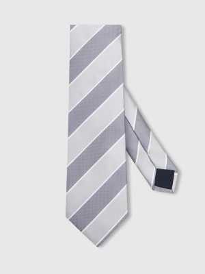 PAKO LORENTE - Szary krawat męski w paski