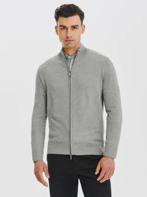 PAKO LORENTE - Szary rozpinany sweter męski