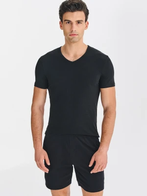 PAKO LORENTE – T-shirt v-neck w czarnym kolorze, dwupak