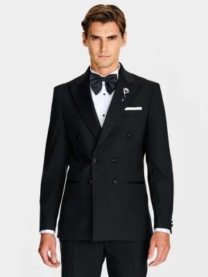 PAKO LORENTE – Wełniana dwurzędowa marynarka smokingowa
