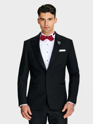 PAKO LORENTE - Wełniana jednorzędowa marynarka smokingowa