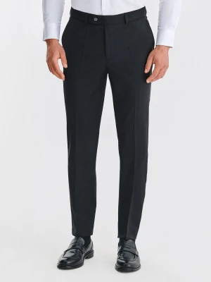 PAKO LORENTE - Wełniane czarne spodnie garniturowe