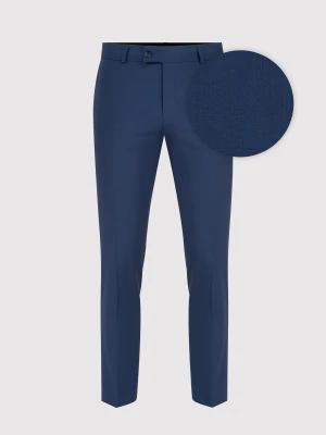 PAKO LORENTE – Wełniane garniturowe spodnie męskie w kolorze granatowym