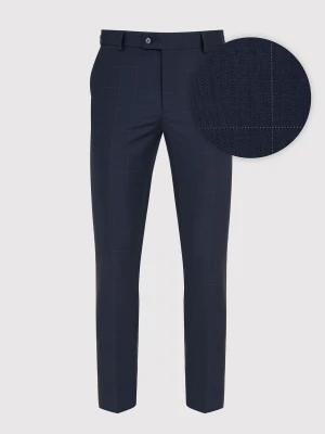 PAKO LORENTE – Wełniane spodnie garniturowe w kratę