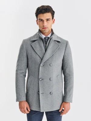 PAKO LORENTE - Wełniany dwurzędowy płaszcz męski