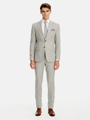 PAKO LORENTE - Wełniany garnitur męski w kratkę