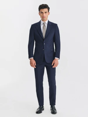 PAKO LORENTE - Wełniany granatowy garnitur męski