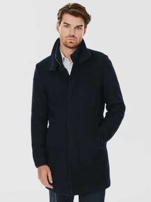 PAKO LORENTE – Wełniany płaszcz męski w kolorze granatowym
