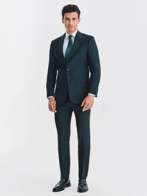 PAKO LORENTE - Wełniany zielony garnitur męski