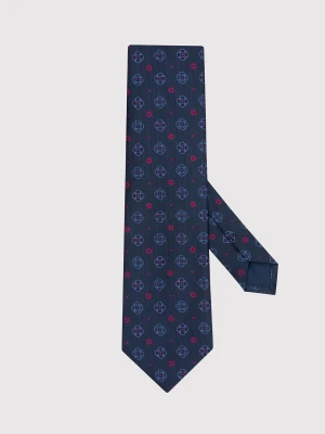 PAKO LORENTE – Wzorzysty granatowy krawat męski
