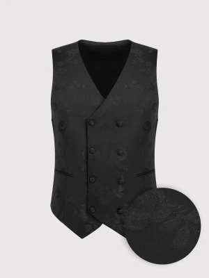 PAKO LORENTE - Żakardowa dwurzędowa kamizelka męska