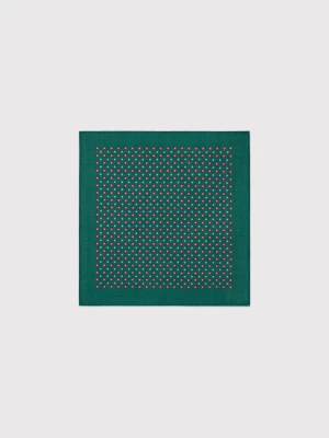 PAKO LORENTE – Zielona poszetka męska z wzorem geometrycznym