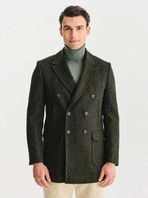 PAKO LORENTE – Zielony wełniany płaszcz męski