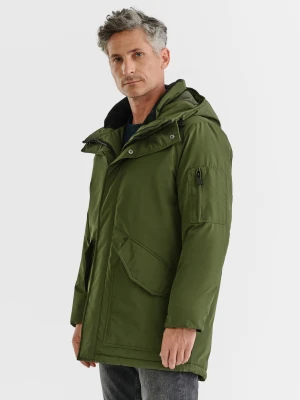 PAKO LORENTE – Zimowa kurtka z kapturem w kolorze zielonym