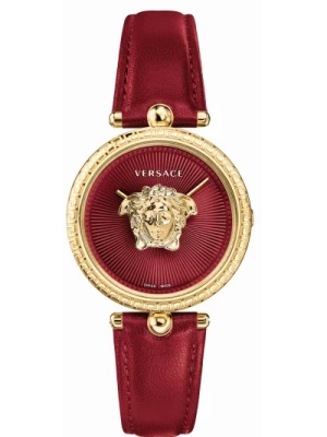 Palazzo Empire Czerwona Skóra Złoty Zegarek Versace