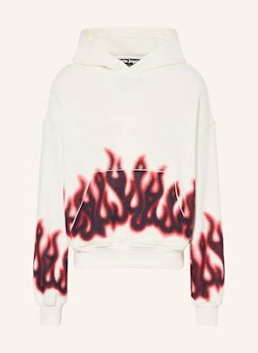 Palm Angels Bluza Z Kapturem Oversize Flames weiss
