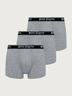 Palm Angels bokserki dopasowane męskie z bawełną 3-pack szary