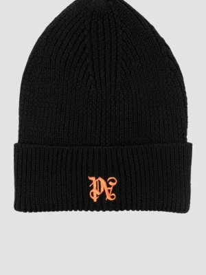 PALM ANGELS Czarna czapka Pa Monogram Beanie