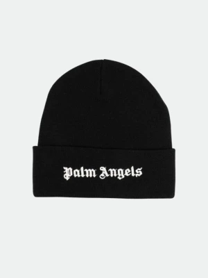 PALM ANGELS Czarna czapka z białym logo
