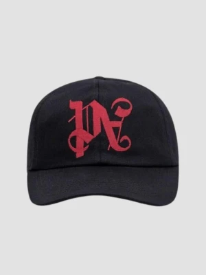PALM ANGELS Czarna czapka z daszkiem Pa Monogram Emb Cap