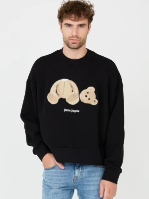 PALM ANGELS Czarna męska bluza Bear Crew, Rozmiar L