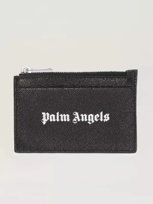 Palm Angels Czarne etui na karty z kieszonką