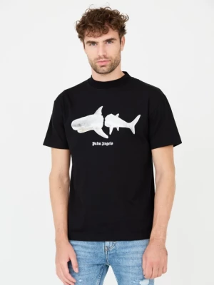 PALM ANGELS Czarny t-shirt White Shark